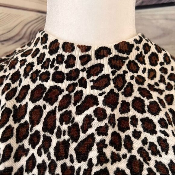 Vintage Animal Print Short Sleeve Sweater Top - Picture 4 of 7